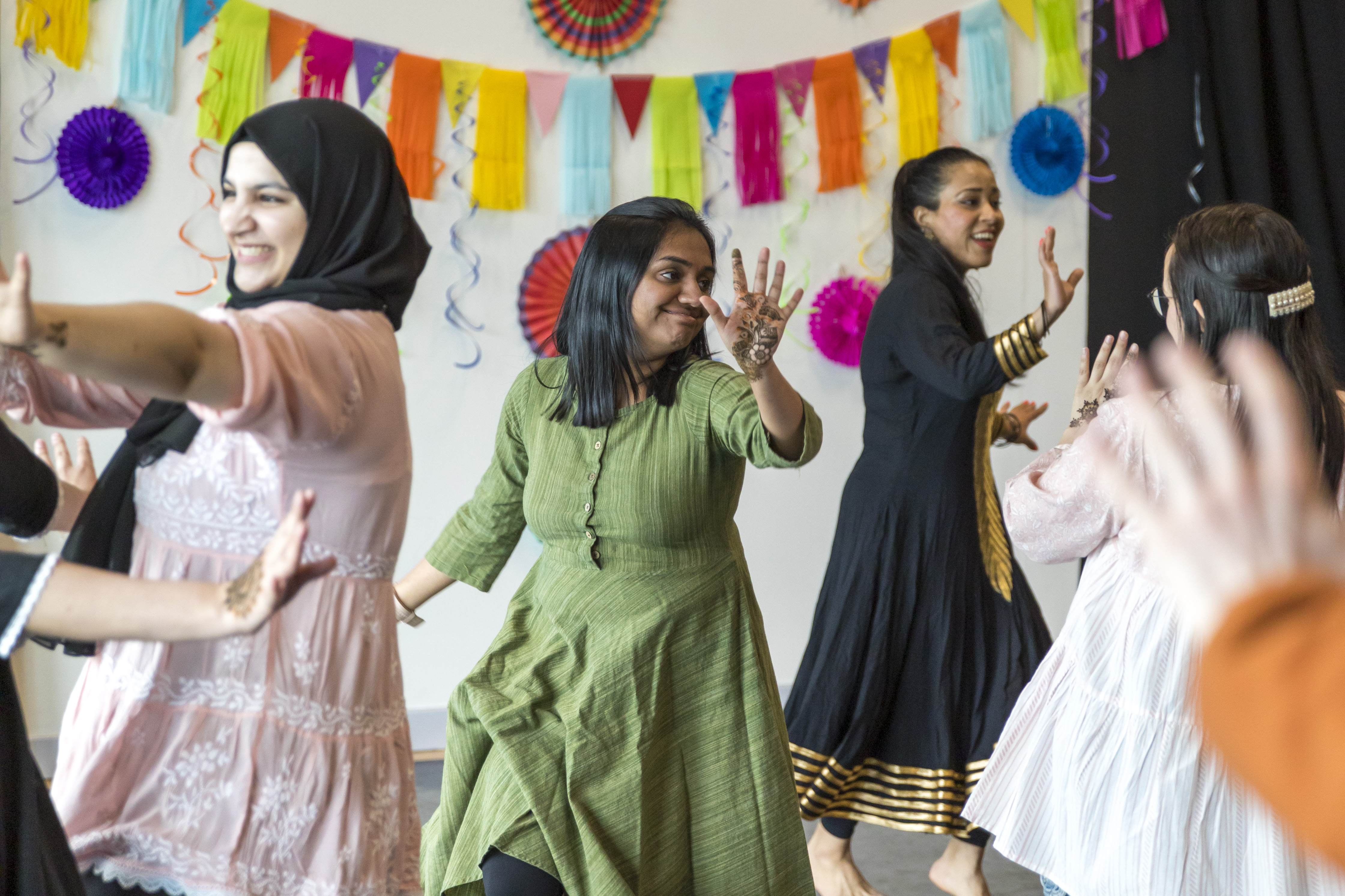 Photo of event with hand-art painting 