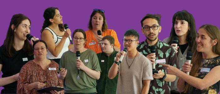 A collage of 10 people who presented a the gathering